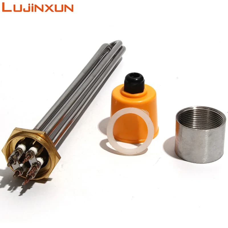 LUJINXUN DN40 47mm BSP élément chauffant à filetage 220V/380V pour réservoir d'eau 3KW/4.5KW/6KW/9KW