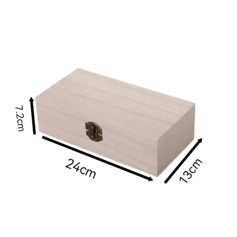 Boîte de rangement rectangulaire en bois, organisateur, conteneur de rangement simple, anti-poussièr