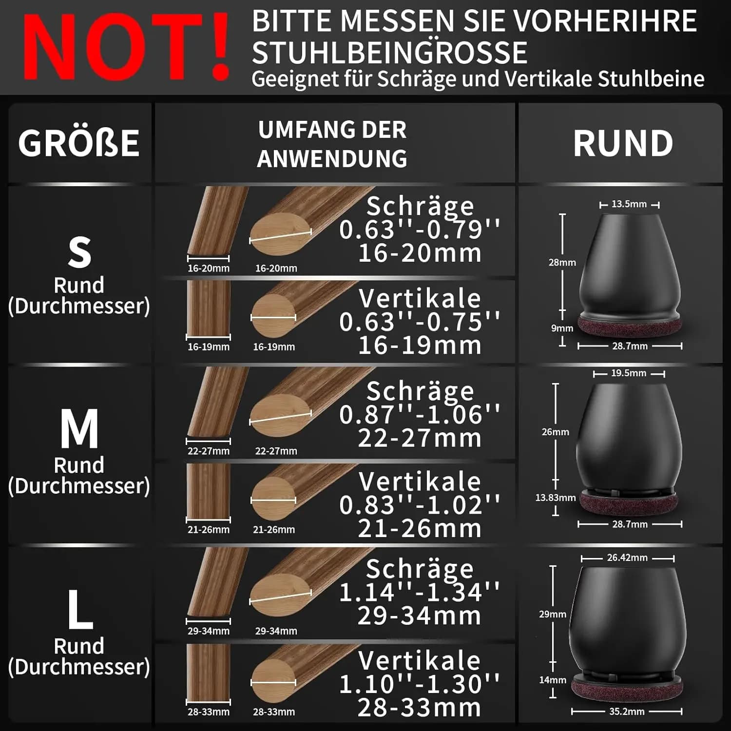 Protecteurs de pieds de chaise, 8 pièces, couvre-pieds diagonale gris avec coussinets en feutre épai