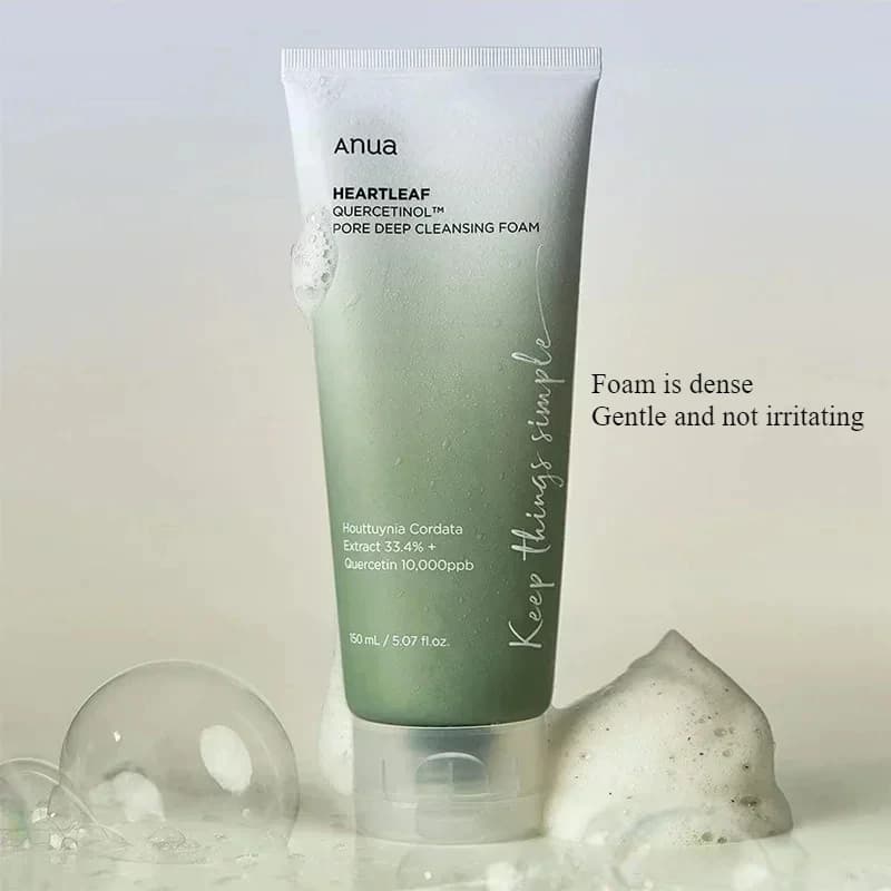 Ensemble de soins de la peau Anua, nettoyant visage Heartleaf, mousse nettoyante, nettoyage en profo