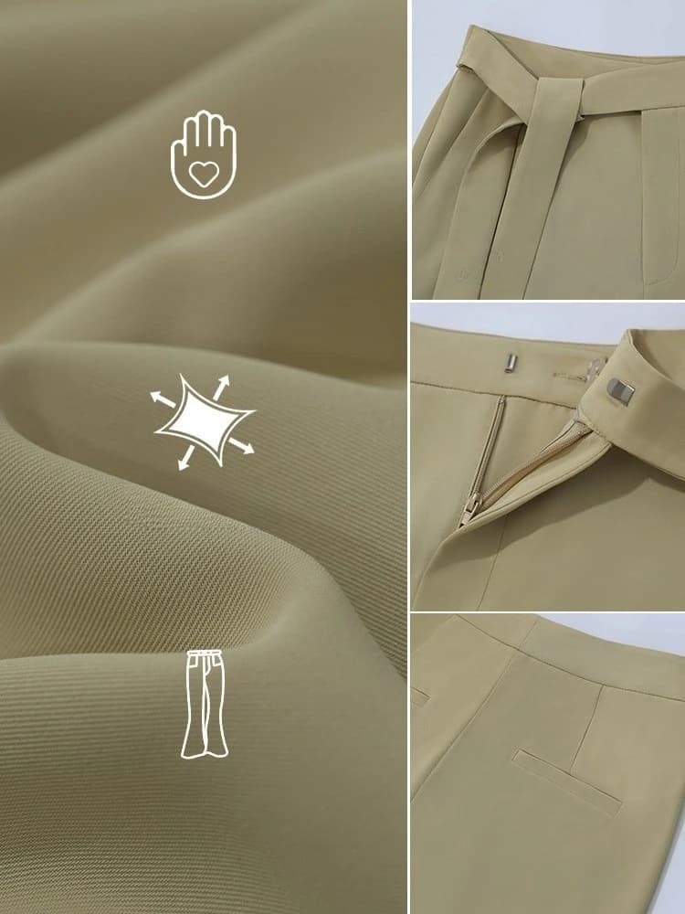 Pantalon Amii pour femme, nouvelle collection été 2026, taille nouée, coupe ample, jambe large, styl