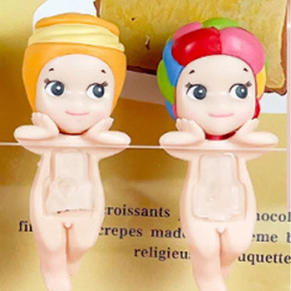 Boîte à surprises de bonbons en forme de poupée ange de dessin animé, déballage amusant, décoration 