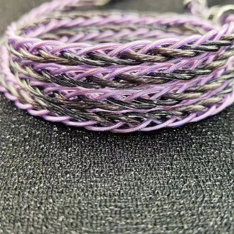 XINHS-Câble tressé mixte de graphène, fil à encre violette, feuille d'argent, HS001, 8 cœurs