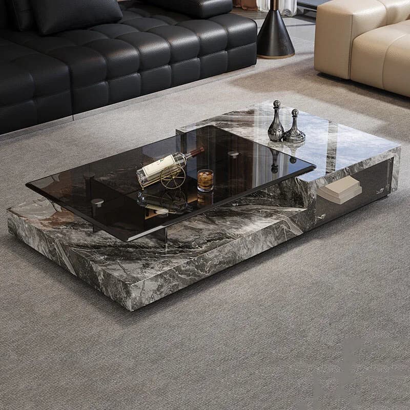 Table d'appoint de luxe en verre, décoration moderne pour salon, table basse design simple, mobilier