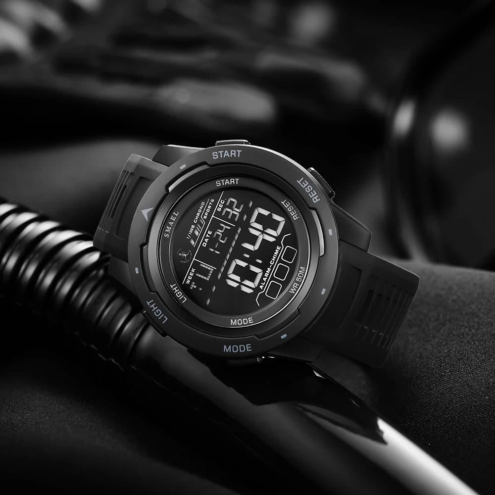 SMAEL-Montre-bracelet numérique étanche à LED pour homme, chronomètre lumineux, montres de sport, 50