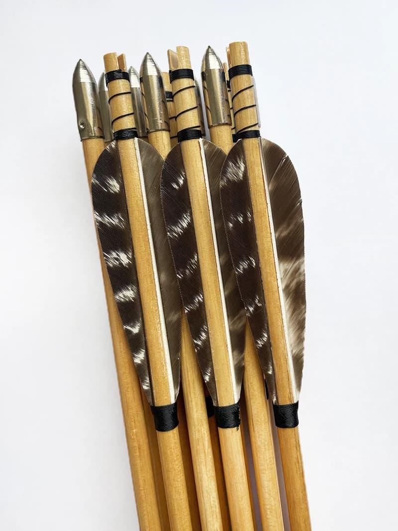 50 pièces IBOUNFOX plumes naturelles pour flèche en bois carbone 3/4/5 pouces plumes de tir à l'arc 