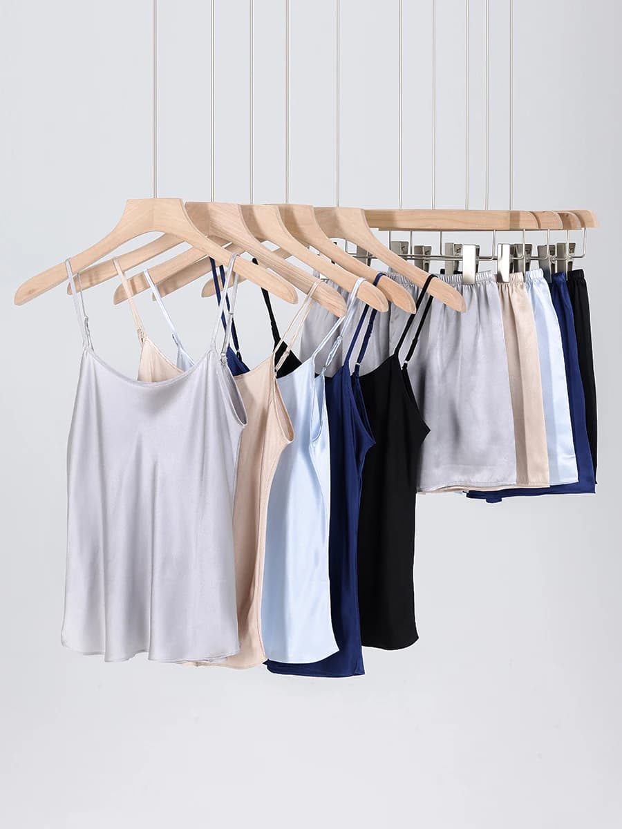 Suyarepl. Ensemble camisole et short pour femme, 19mm, 100% Real Inj, fibre chic, camisoles monochro
