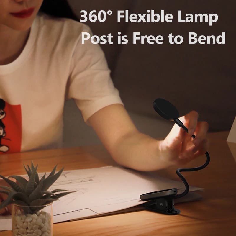 Baseus LED pince lampe de Table réglable en continu sans fil lampe de bureau tactile USB Rechargeabl