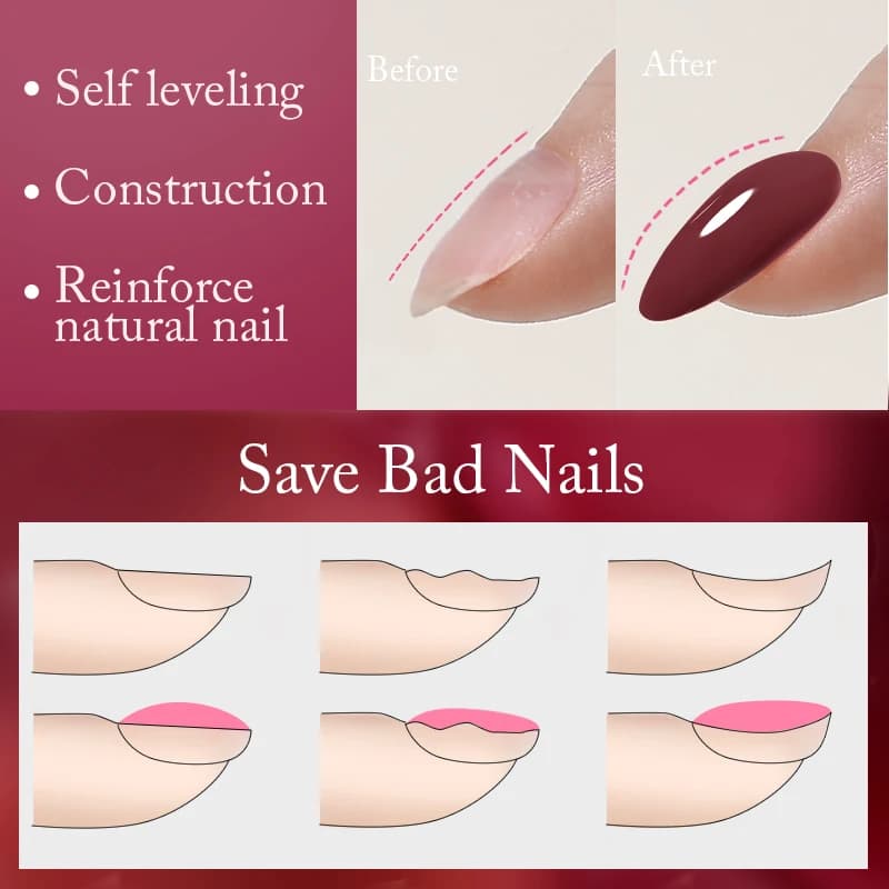 UR SUGAR 7ml rose nu Base en caoutchouc naturel Gel vernis à ongles Semi Permanent Chrome paillettes