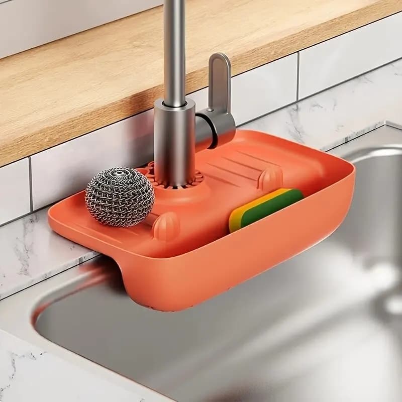 Égouttoir en silicone pour évier domestique, tampon de collecte d'eau T1, chiffon éponge, acier, gad