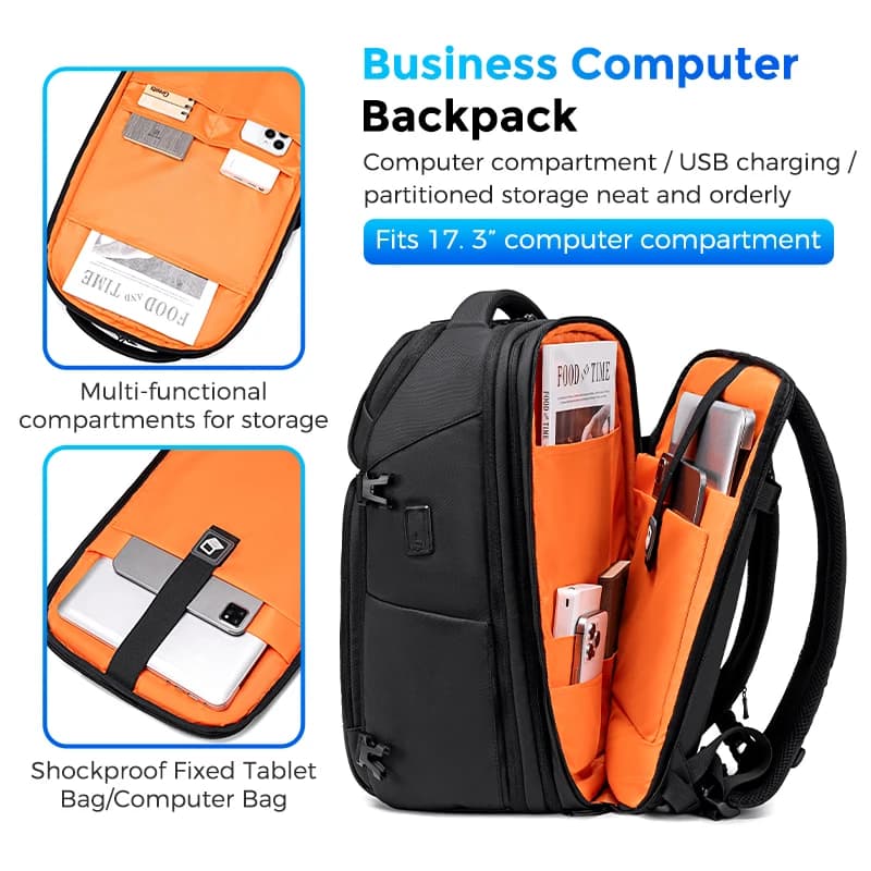 ENRUIEN sac à dos multicouche pour hommes pour les voyages d'affaires, tendance d'affaires, style de