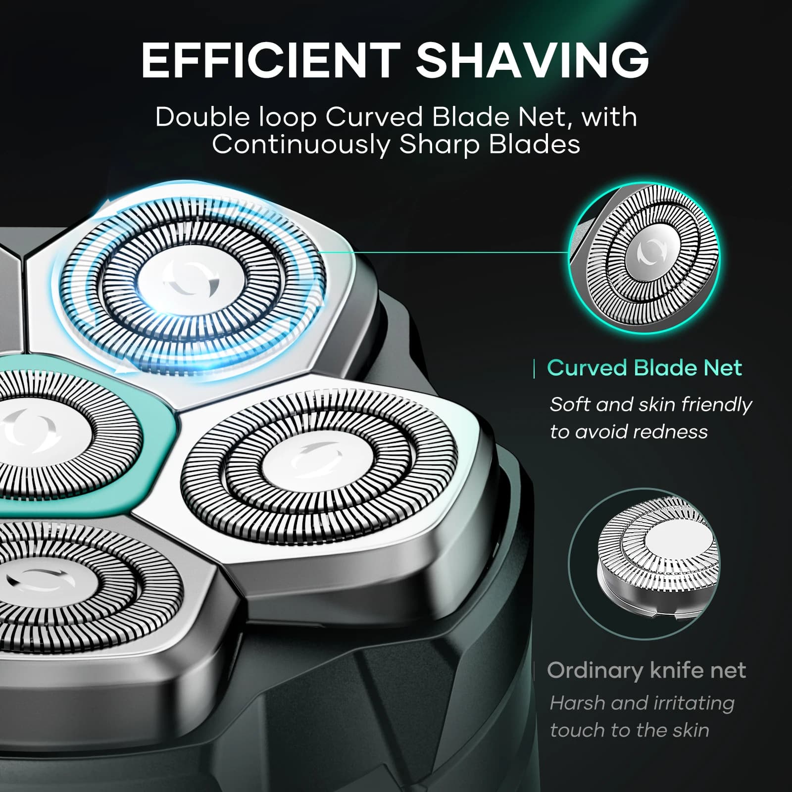 KENSEN 6D rasoir électrique flottant magnétique pour hommes tête humide/sèche rasoir tondeuse à chev