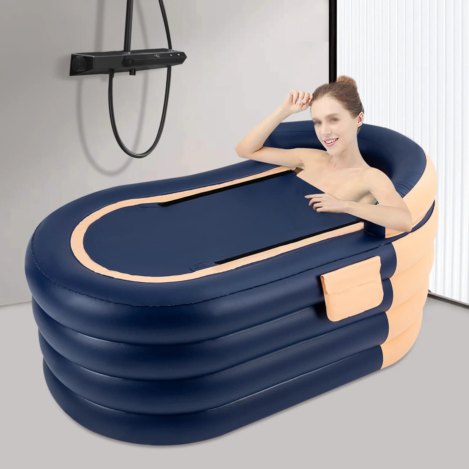 Baignoire gonflable pour adulte avec pompe à air électrique sans fil, bain d'eau chaude, bain de gla