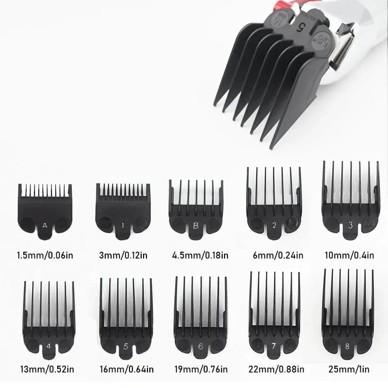 Peignes de coupe de cheveux universels, 10 pièces, pour tondeuse à cheveux professionnelle, accessoi
