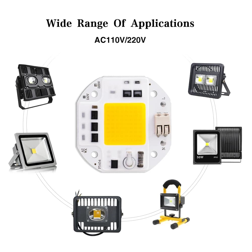 Puce LED COB haute puissance, IC intelligent, pas besoin de pilote, budgétaire, lampada, éclairage b