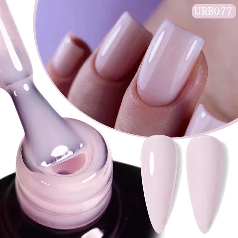 UR SUGAR 7ml rose nu Base en caoutchouc naturel Gel vernis à ongles Semi Permanent Chrome paillettes