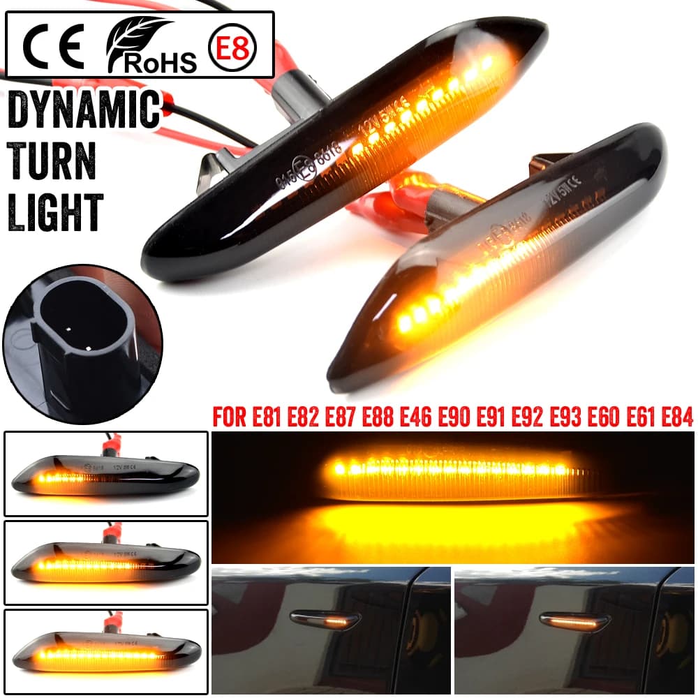 Clignotant séquentiel LED, feu de position latéral pour BMW E60 E61 E90 E91 E87 E81 E83 E84 E88 E92 