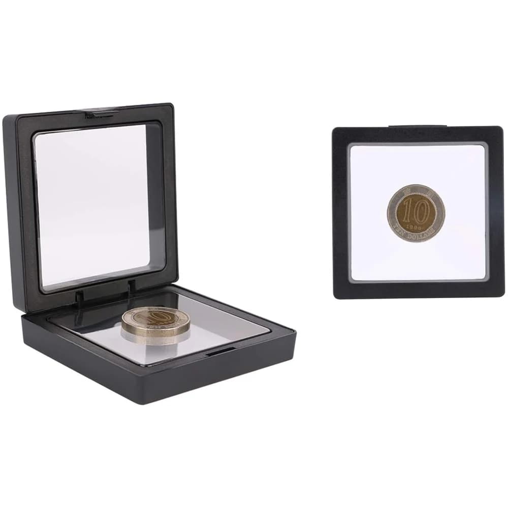20 supports d'affichage flottants 3D noirs pour pièces de monnaie et bijoux, idéaux pour les pièces 