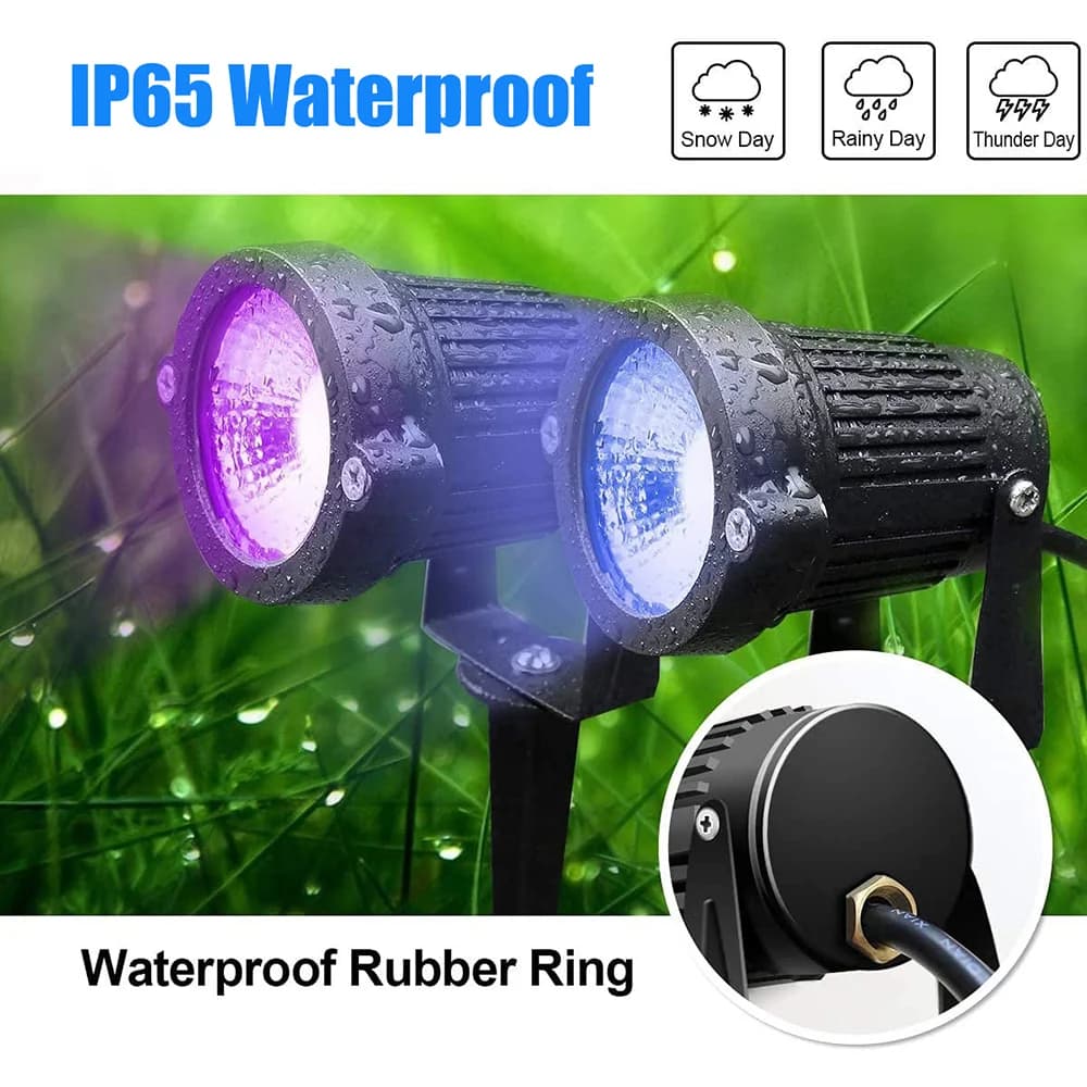 Télécommande extérieure LED jardin pelouse lumières paysage éclairage pointe projecteur étanche RGB 