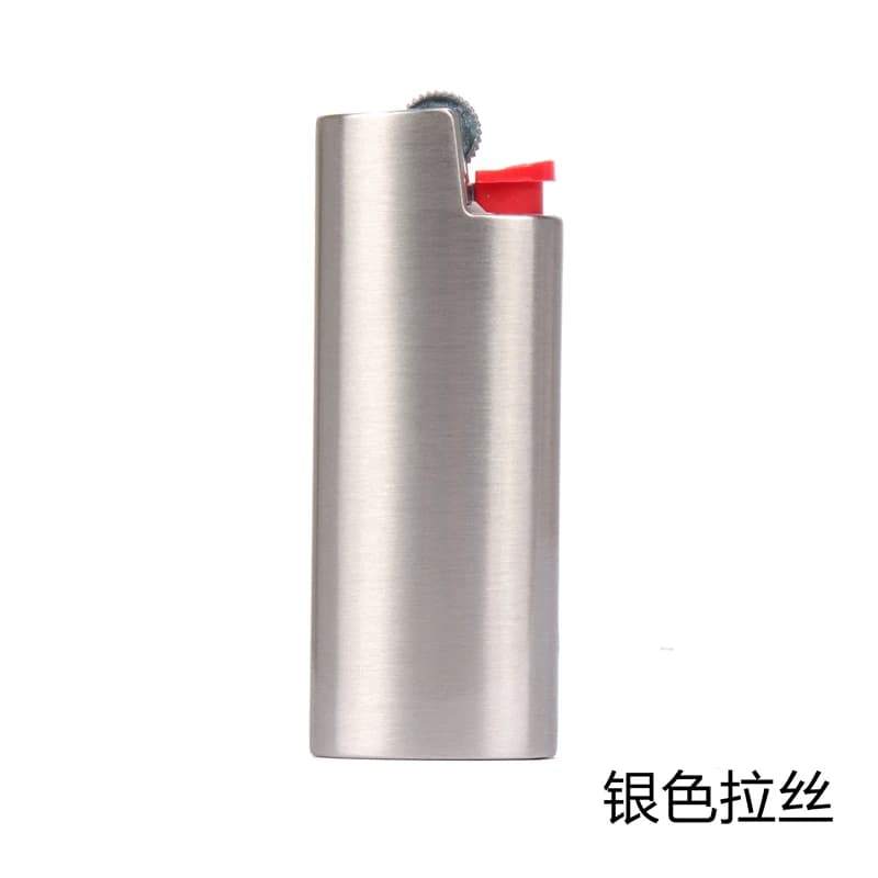 Étui métallique série Dolphin, coque en cuir recouverte pour petit briquet BIC français j5 J25