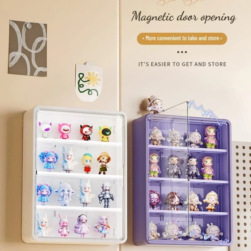 Boîte de rangement murale pour figurines d'action, présentoir magnétique à aspiration T1, boîte enne
