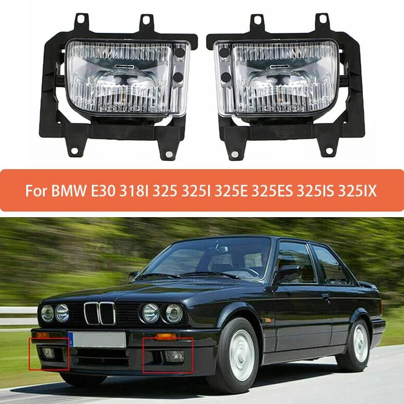 Feux antibrouillard DRL pour BMW E30, 2 pièces/paire, feux antibrouillard pour pare-choc 318I 325I 3