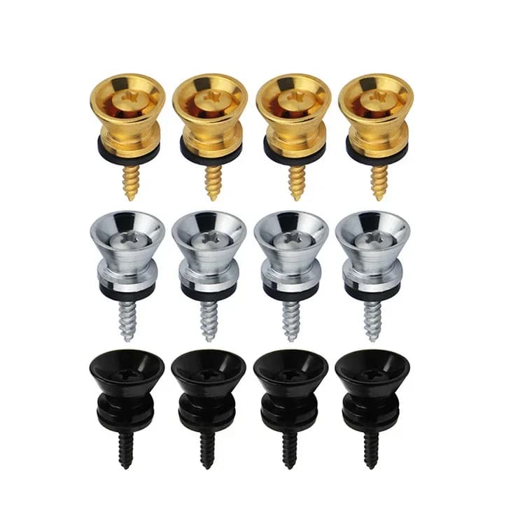 Bouton de fixation de sangle de guitare en métal, 2 pièces, goupille de fixation avec vis de fixatio