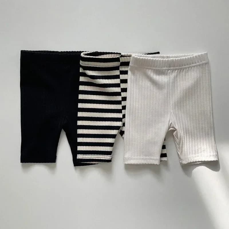 Été nouveaux enfants solide Shorts coton filles Leggings rayé bébé Stretch pantalon infantile enfant