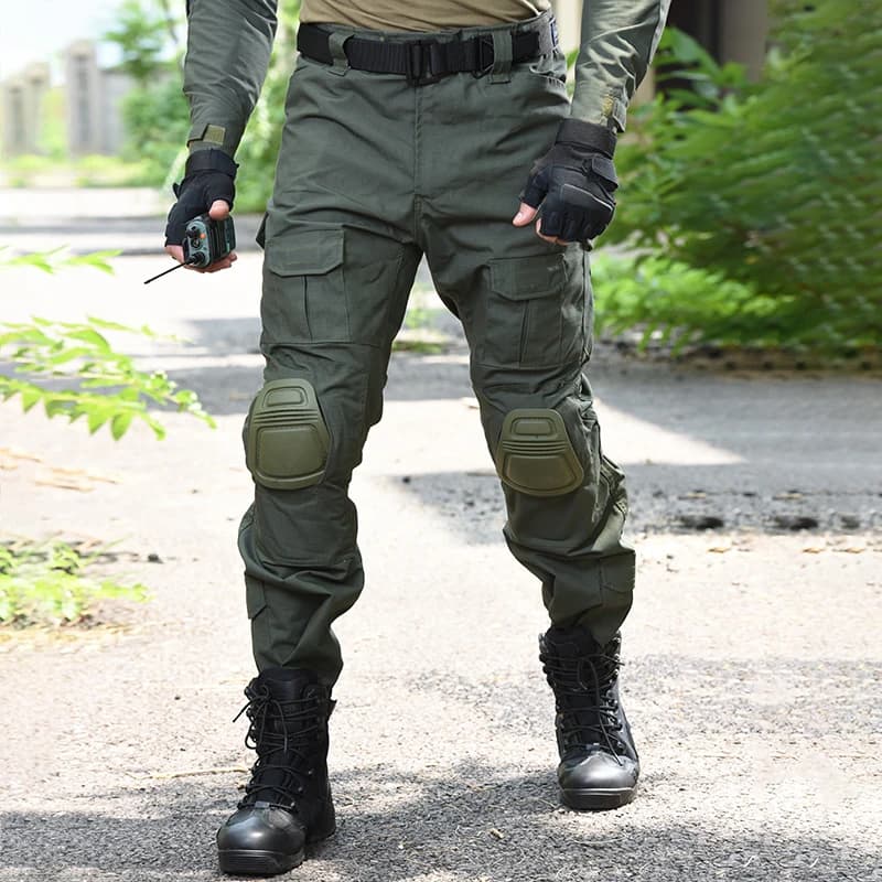 HAN WILD-Pantalon cargo grande taille pour homme avec coussinets, pantalon de camping multi-poches, 