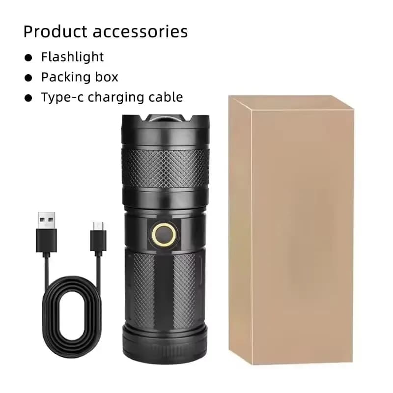 XHP50 Super lumineux Led Double tête lampe de poche étanche Rechargeable Zoomable torche lampe de tr