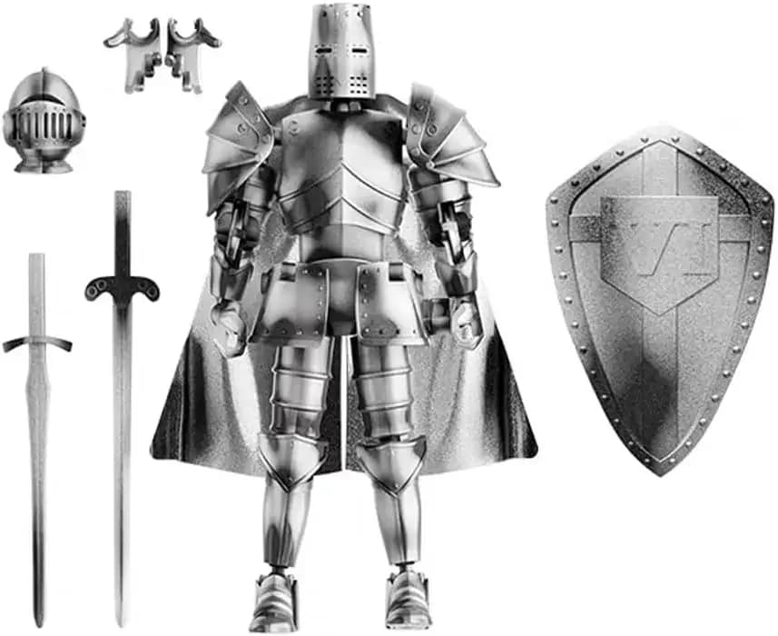 Figurine d'action Knight Armor – Robot mobile multi-articulé à monter soi-même avec armure médiévale