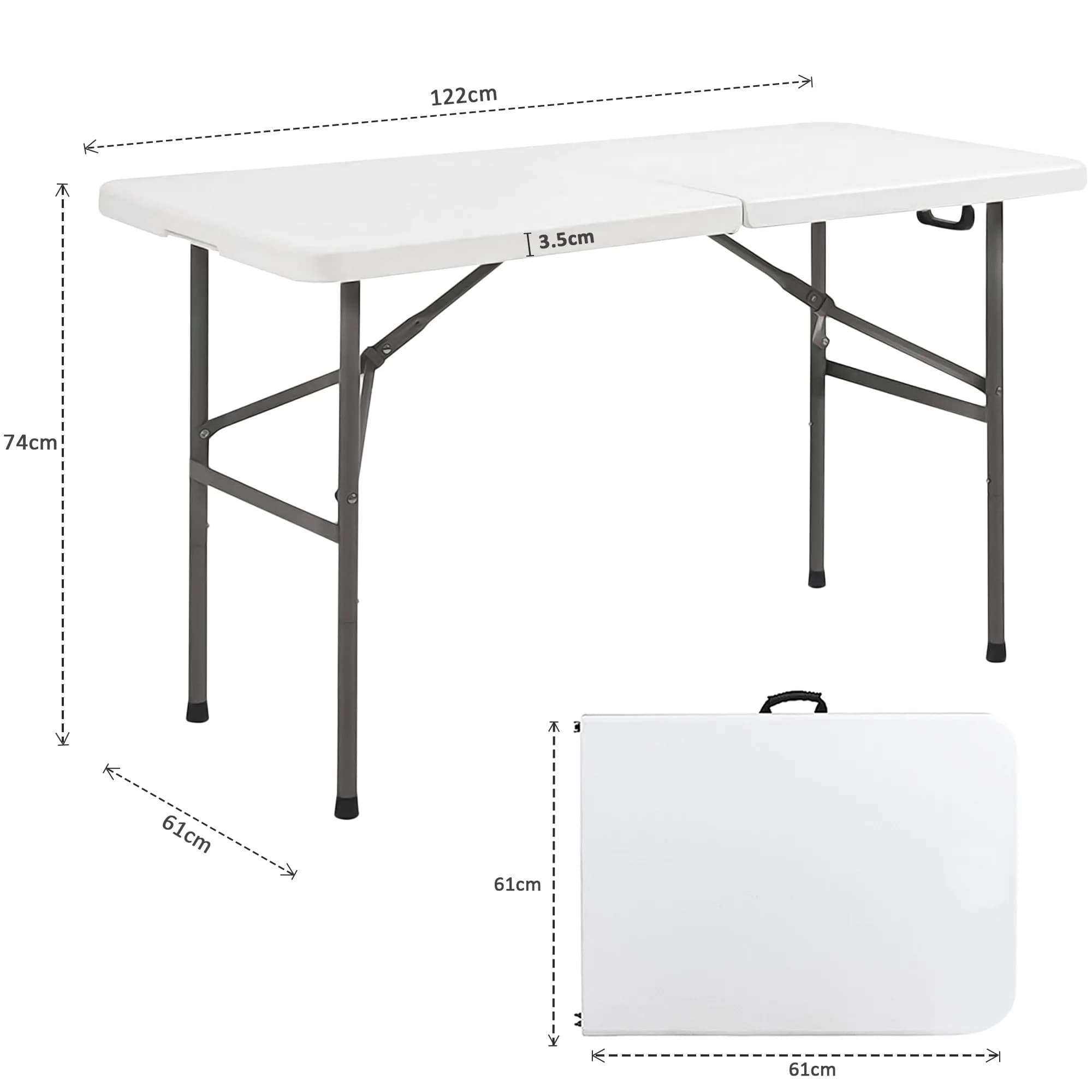Table à manger de jardin pliable et Portable de 4/6 pieds, table pliante robuste pour salle à manger