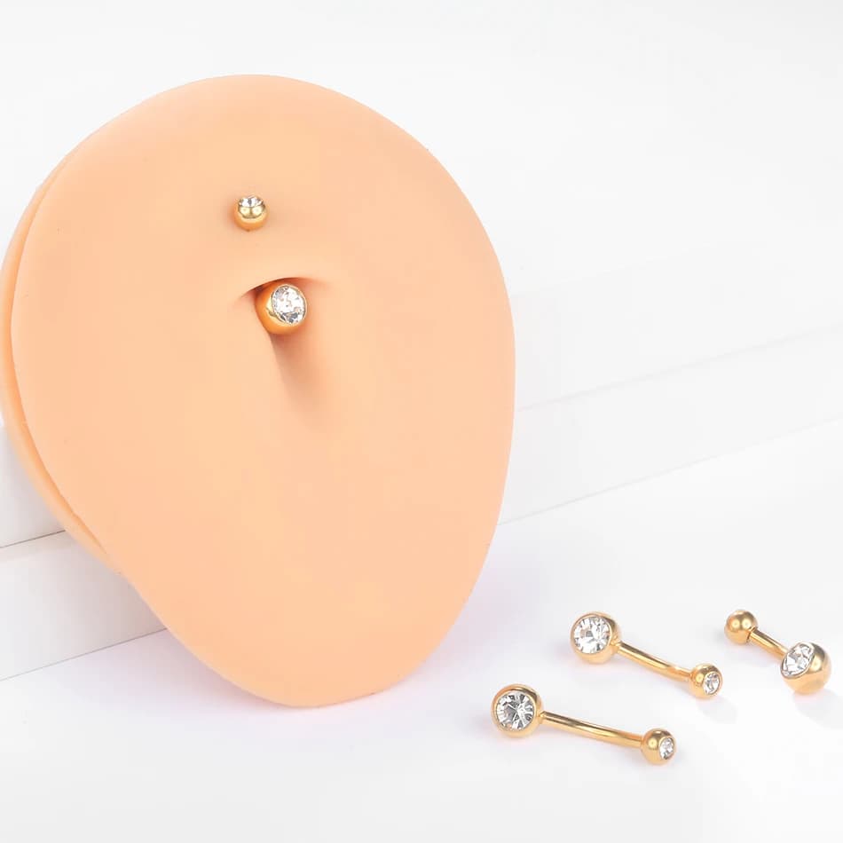 10 pièces/lot G23 titane nombril anneaux cristal nombril haltère anneaux ventre Piercing bijoux pour