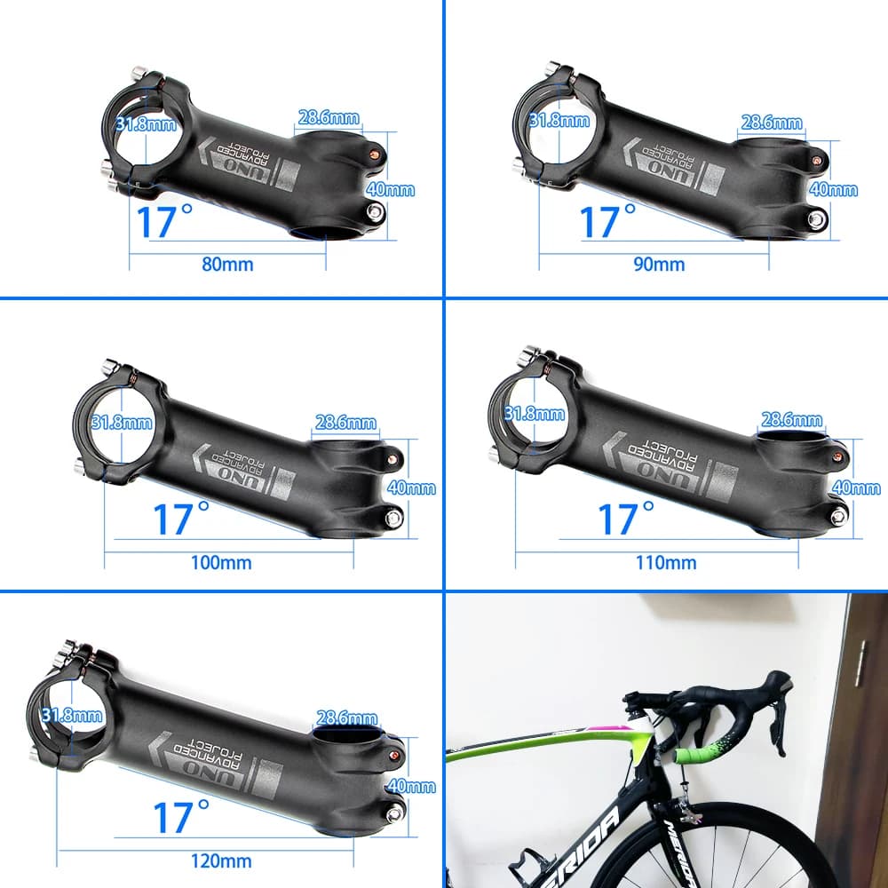 UNO tige de vélo ultralégère 7050 alliage d'aluminium 7/17 degrés vtt tige de vélo de route de monta