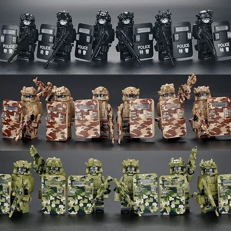 Bloc de construction Lego Compatible, figurines militaires, fantôme de police, forces spéciales, jou