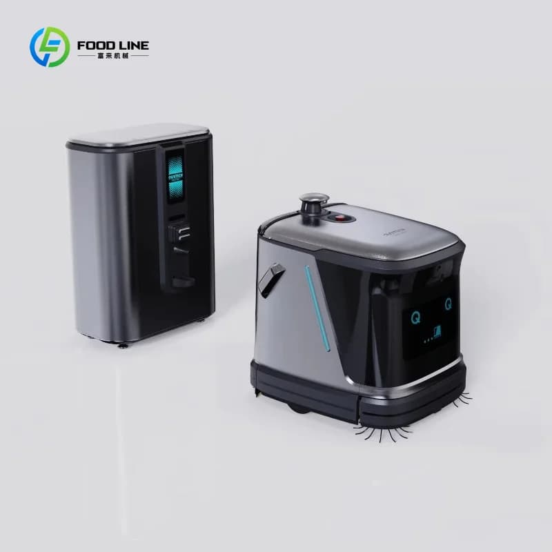 Robot de nettoyage commercial avec contrôle par application, recharge automatique, lavage et aspirat