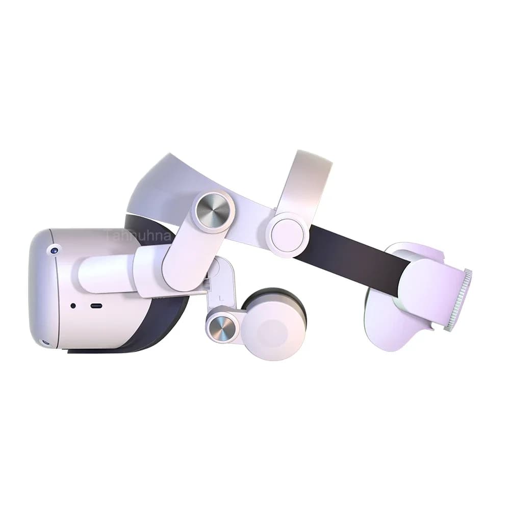 Sangle de tête avec cache-oreilles pour casque VR, Meta, Oculus Quest 2, son amélioré, confort régla