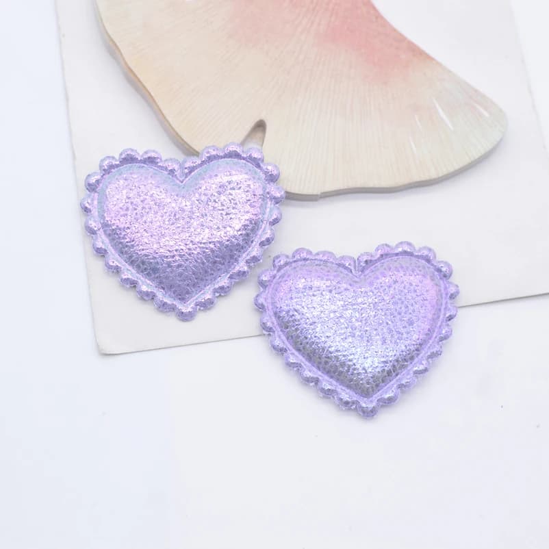 Patchs rembourrés à paillettes en forme de cœur, 38x32mm, 40 pièces, pour vêtements, chapeau, artisa