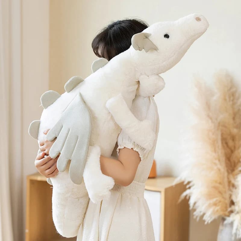 Figurine d'action de dragon volant, jouet en peluche, ailes de dinosaure volantes, chiffon beurre bl