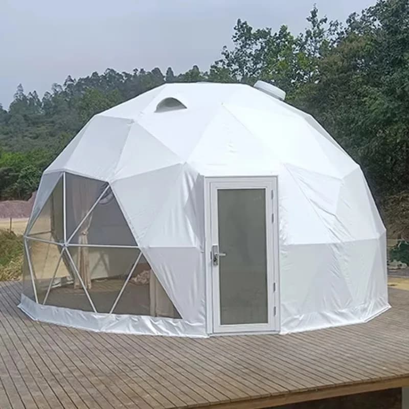 Dôme géodésique transparent personnalisé de 4 m pour hôtel de jardin, maison de glamping, tente de c