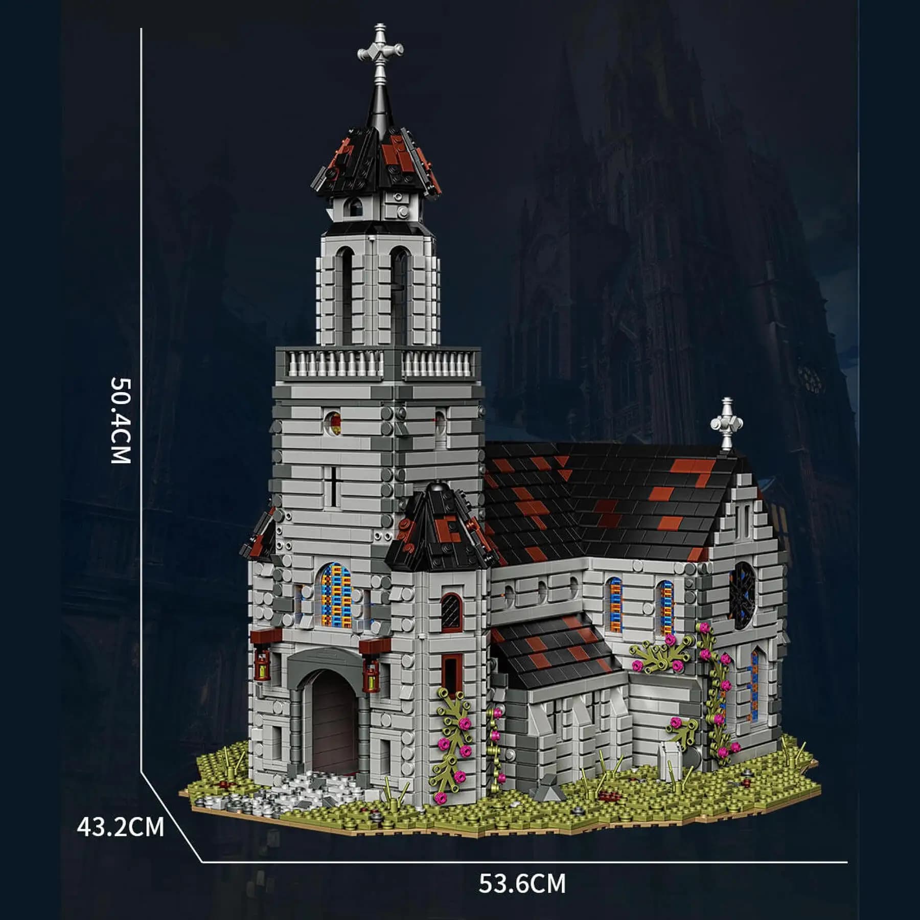 Blocs de construction d'église médiévale, modèle de vue sur la rue, jouets en briques, cadeaux de va