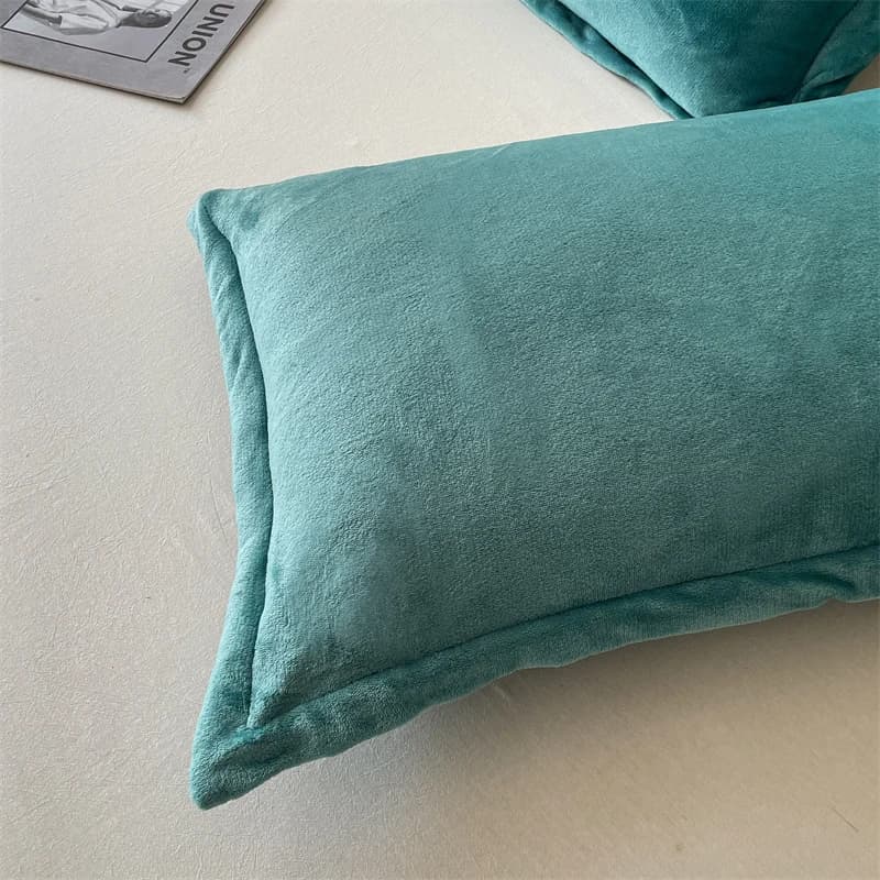 Housse de coussin en velours, couleur unie, funda almohada 48x74cm, taie d'oreiller rectangulaire, 2