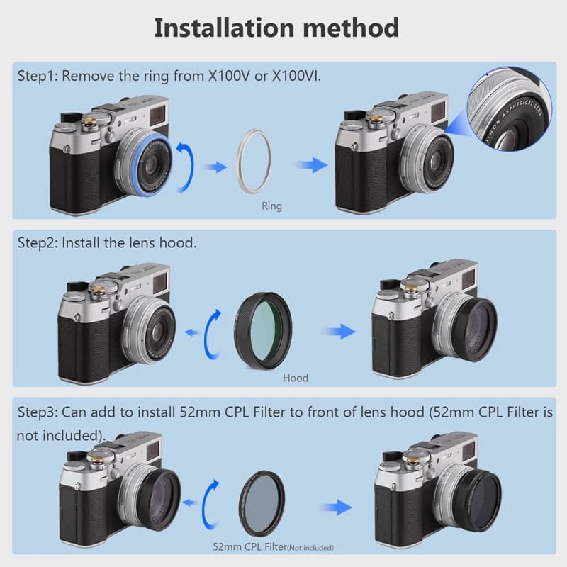 Haoge-Capot d'objectif en métal LUV-X54B avec filtre d'objectif ultraviolet multicouche MC UV pour a