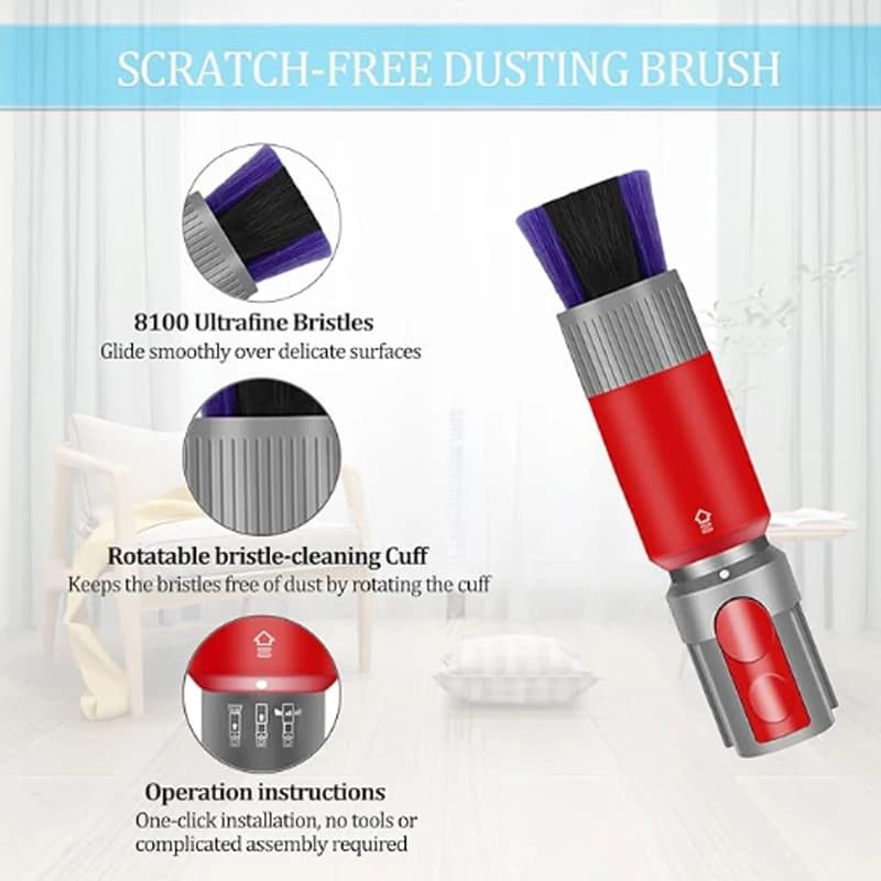 Tuyau de brosse à dépoussiérer sans trace et sans rayures, pour aspirateur sans fil Dyson V7 V8 V10 