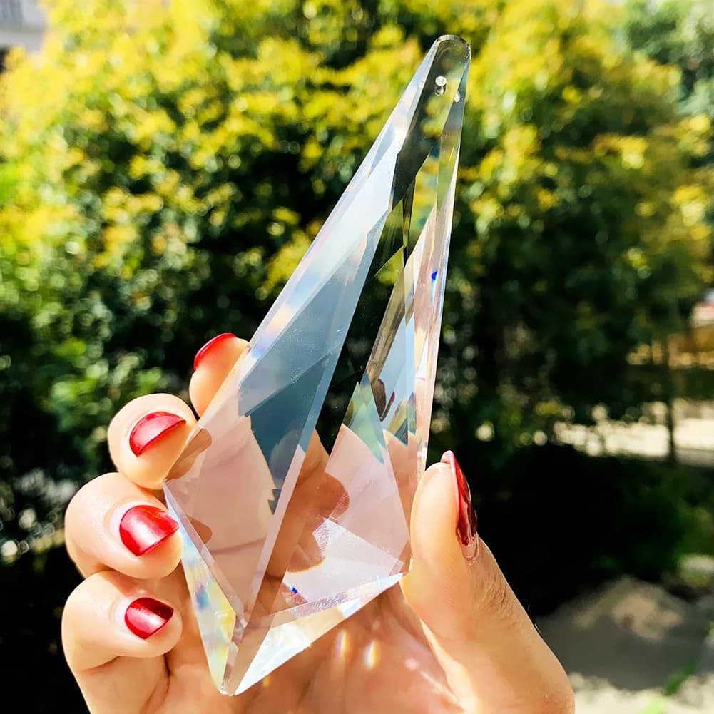 Prisme en cristal de flèche brillant, 120mm, à facettes, éclairage du jour, attrape-soleil, lustre b