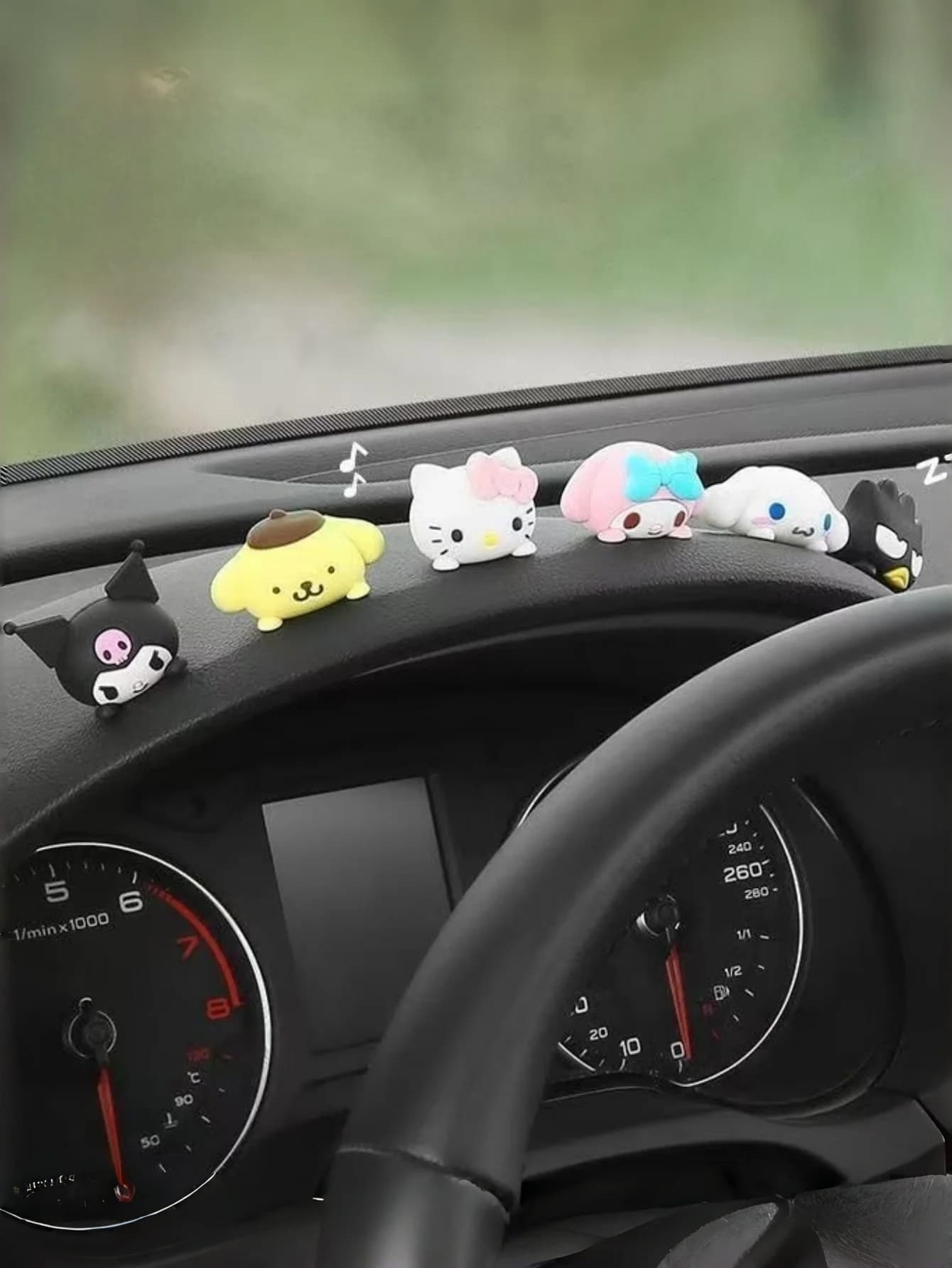1 pièce Décoration de tableau de bord 3D en caoutchouc mignonne et durable Hello Kitty My Melody Kur