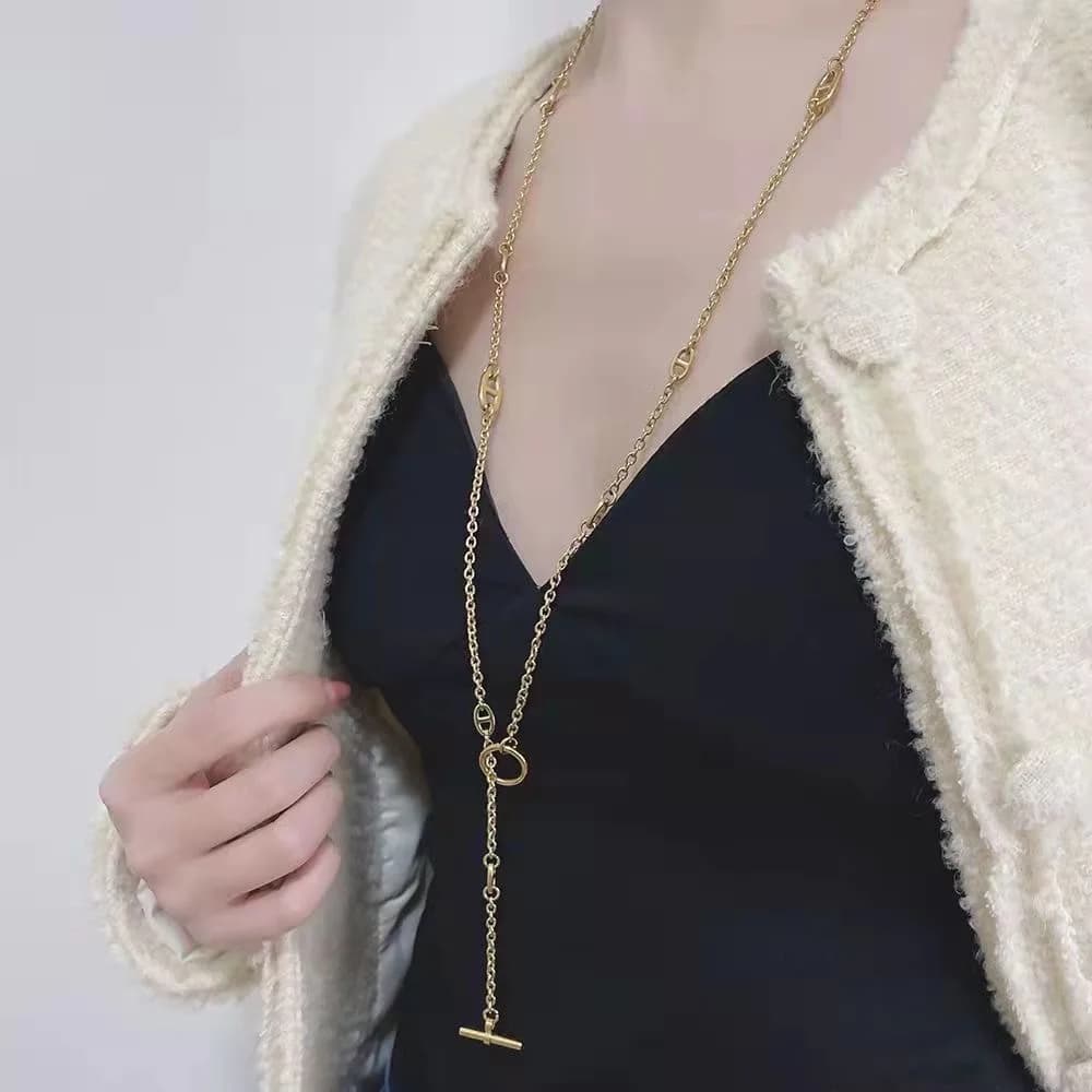 Vente flash : collier couple en acier inoxydable, bracelet multi-couches multifonctionnel et tendanc
