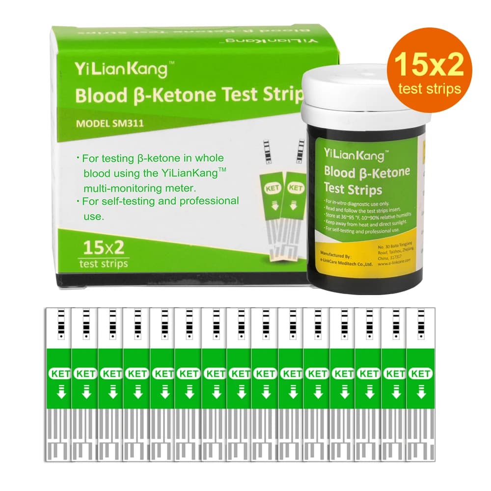 Kit de mesure des cétones sanguines pour le régime cétogène - Kit complet de test des cétones avec m