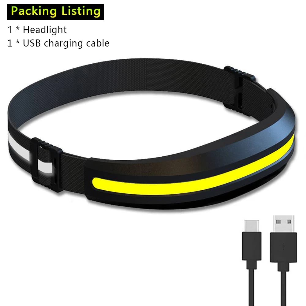 LX300 COB lampe frontale de course Source de lumière rouge blanc phare LED USB C lampe de poche Rech