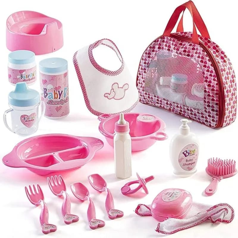 Maison de jeu jouet 18 pièces bébé poupée accessoires ensemble filles jeu à domicile simulation réal